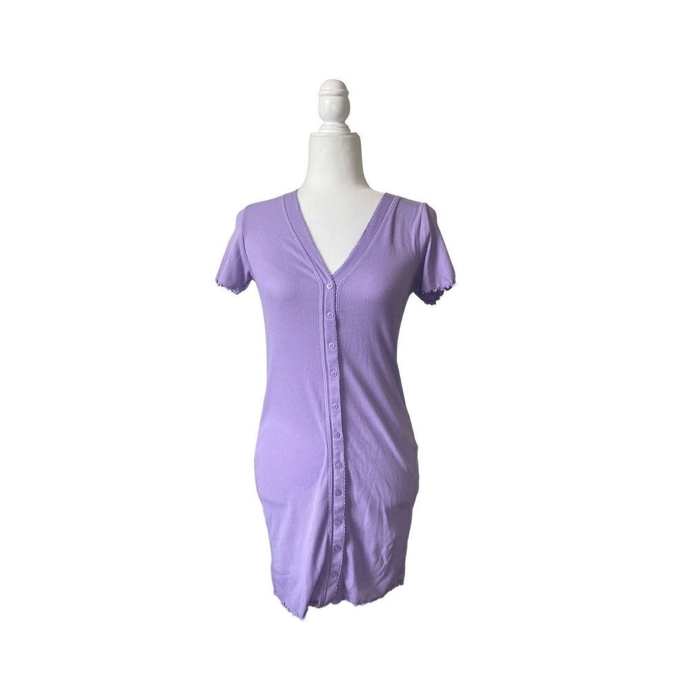 Forever 21 Purple Button Up Tee Dress